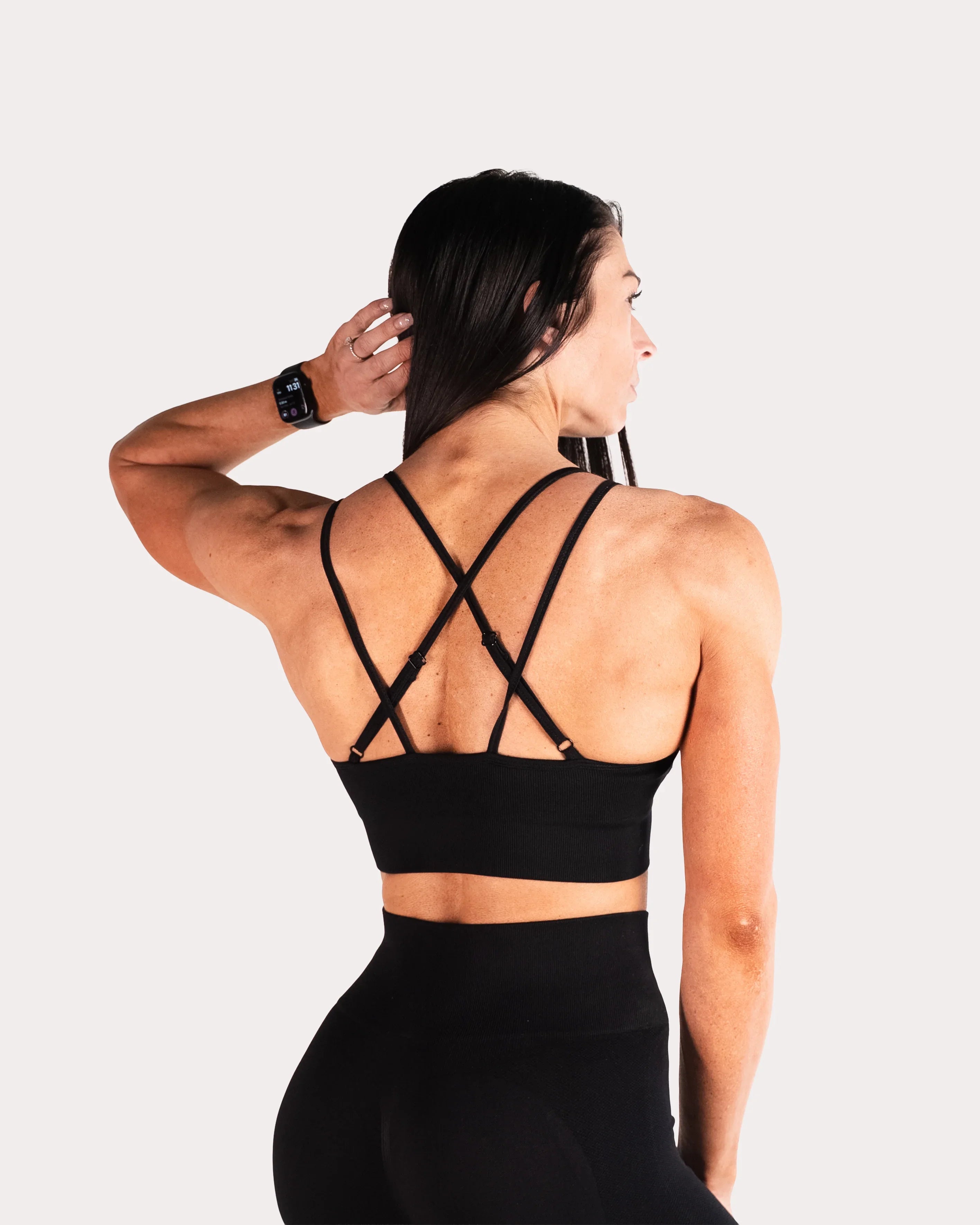 Strapped cross back bra
